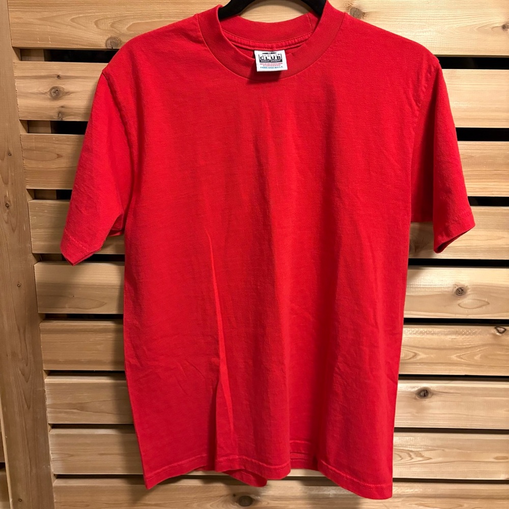 Pro Club Red Heavyweight Short Sleeve 100% Cotton fabric Made in the USA T-shirt